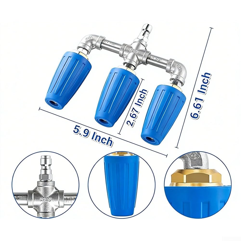 Ugello turbo rotante da 7,6 cm con attacco rapido da 14 mm, rondella 4000 PSI, lancia turbo in lega ad alta pressione per vialetto e patio