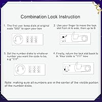 Vista 9 de Caja de dinero pequeña con cerradura de combinación, caja de dinero de metal para efectivo, caja de bloqueo Lovndi con bandeja de dinero, 7.87 x 6.3