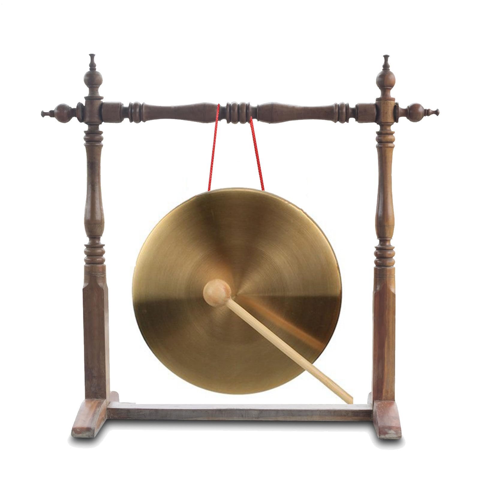 Renywosi Gong,Copper Gong for Kids - 4 Inches/10 Cm Gong Percussion Instrument Copper Gong with Wooden Mallet and Red Rope for Celebration