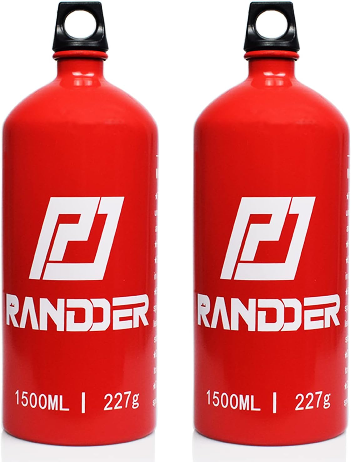 RANDDER 2 Pack 1500ML Liquid Fuel Bottle for Motorcycle, Camping and Emergencies (1.5 liter)