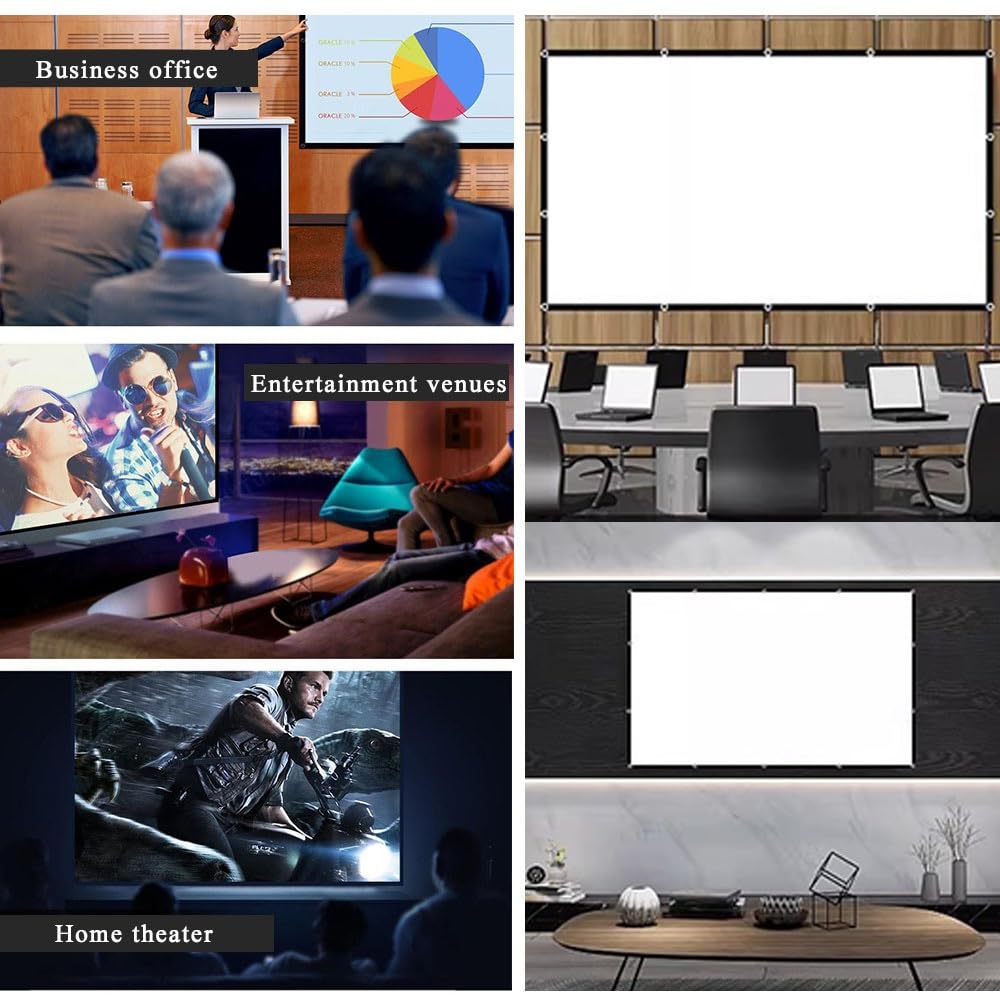 Pantalla De Proyección Portátil Plegable Pantalla Proyector Doble Cara