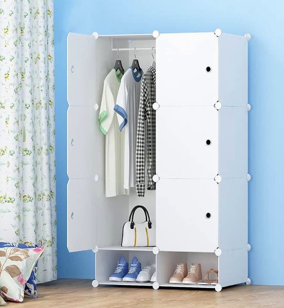 C&C Home Elevate Your Bedroom Organization with Our Premium Resin Assembly Wardrobes Functional and Stylish Closet Clothes Storage Rack for Your Home Furniture Needs.