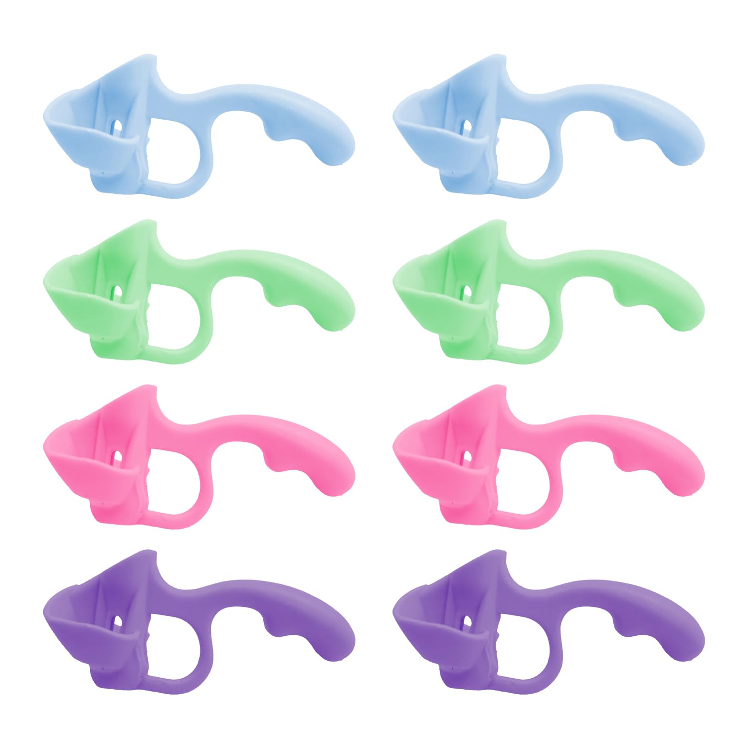 Tabanzhe Pencil Grips for Kids-8PCS Handwriting Aid Grip Posture Correction 5 Fingers Fixed Sets Ergonomic Grip Corrector Tool for Preschoolers Children Righties Lefties