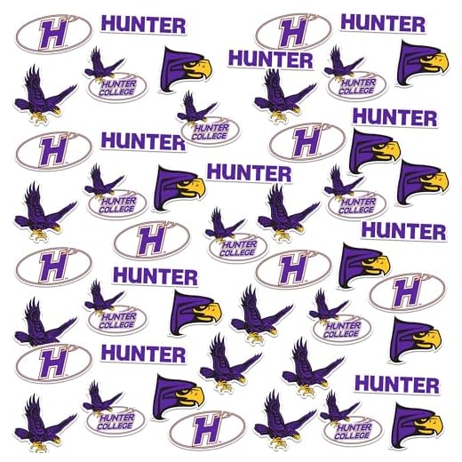 Hunter College Spirit Logos 50ct Vinyl Large Deluxe Stickers Variety Pack - Laptop, Water Bottle, Scrapbooking, Tablet, Skateboard, Indoor/Outdoor