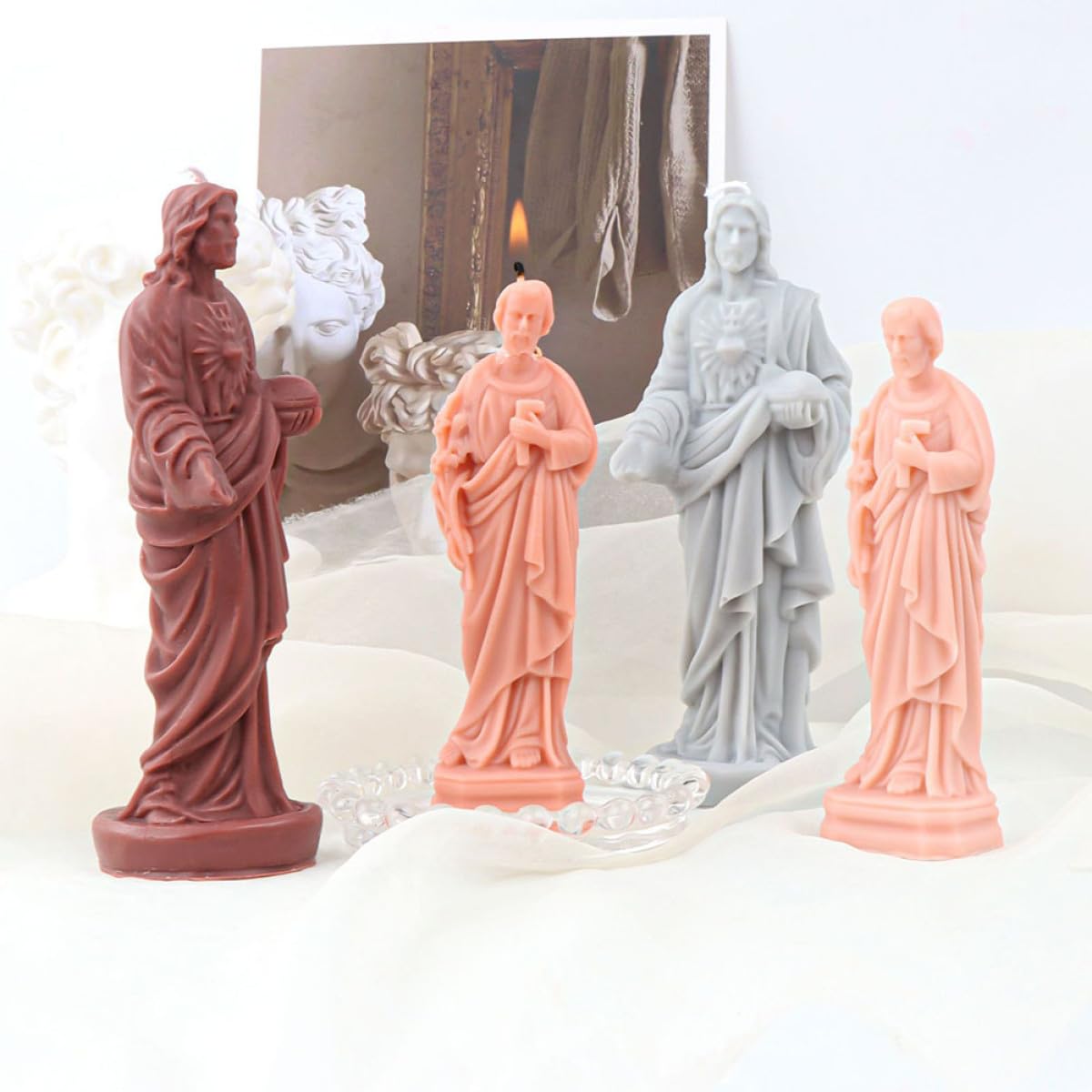 Molde de Silicona para Velas DIY Forma de Jesús, Molde Pequeño Flexible y Duradero para Hacer Velas Artesanales, Jabón y Resina, Antiadherente y Fácil de Limpiar para Manualidades