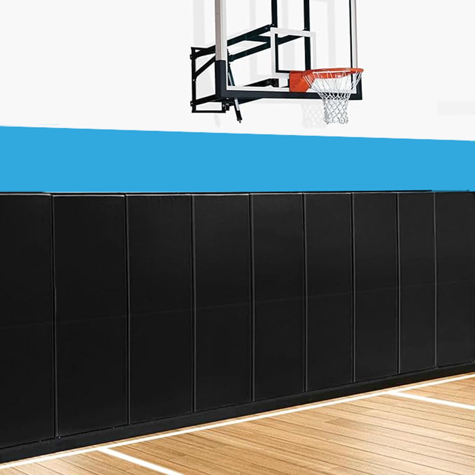 Basketball Wall Panels, 2" Thick Wall Pads for Gym, Gym Wall Padding with Waterproof Leather, Anti Collision Padded Foam Mat Protection for Kids Basketball Hoops