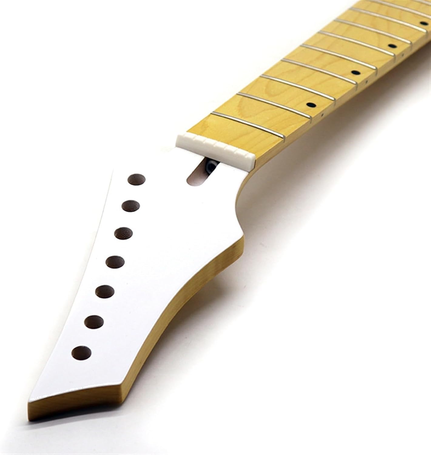 Left Handed Canadian Maple Guitar Neck, 7 String 24 Fret 2.5 Inch Wide Guitar Neck Parts Replacement