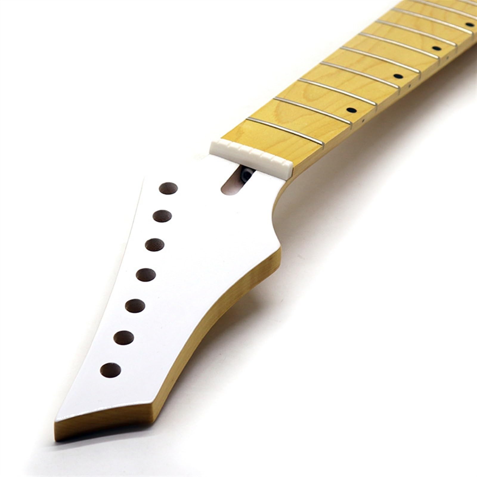 Mancino Acero Canadese Manico per Chitarra, 7 Corde 24 Tasti 2.5 Pollici Ampio Manico per Chitarra Elettrica Parti Sostituzione Adatto per Chitarra Appassionati