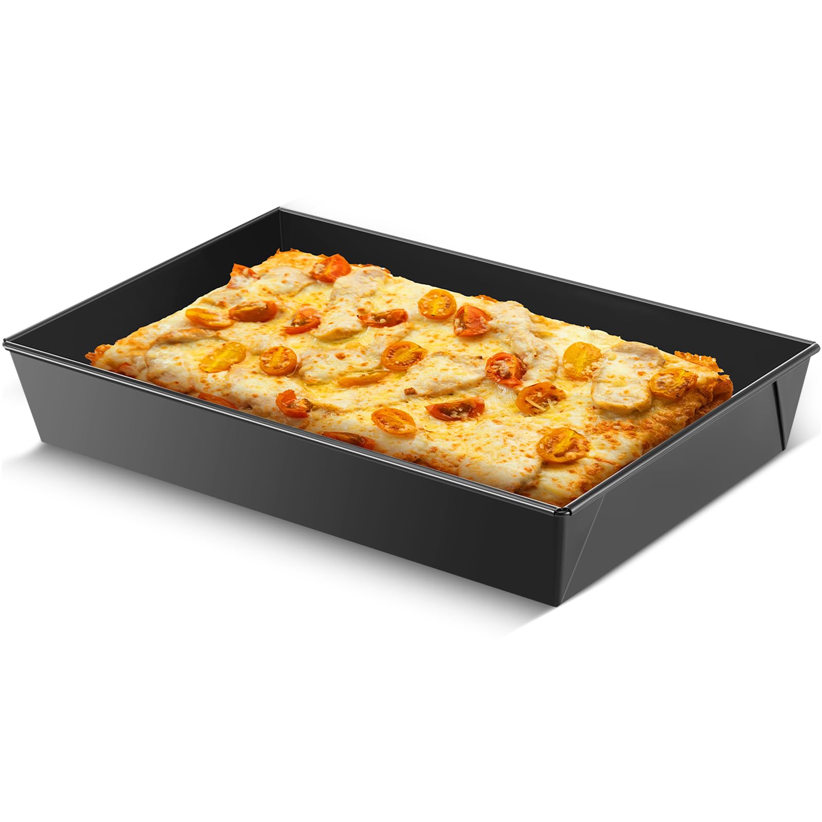 1 Pcs Detroit Style Pizza Pan 10 x 14 x 2.36 Inch (RimCereal)