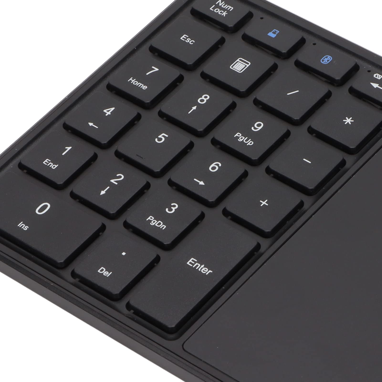 Goshyda Teclado Numérico Inalámbrico, BT y 2.4G Modos Duales 22 Teclas Teclado Numérico Delgado Recargable con Panel Táctil, para para Android, para OS X (Negro)