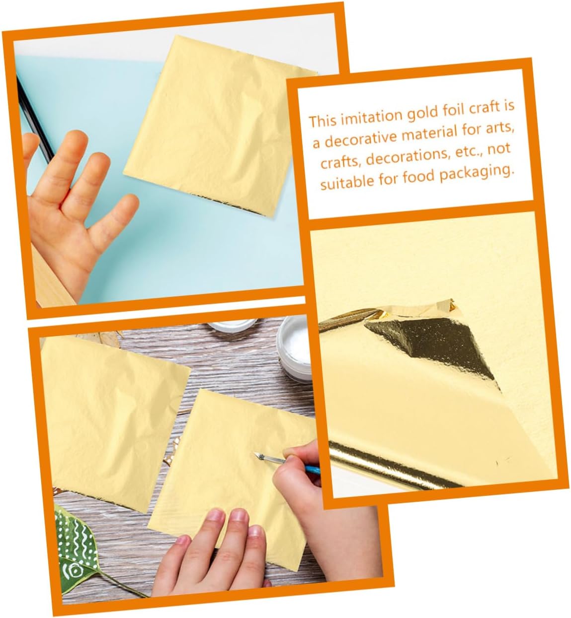 BEBEMOKO 200sheets Gold Leaf Decoration Foil Foil Flakes for Highlighting Metallic for Arts Crafts