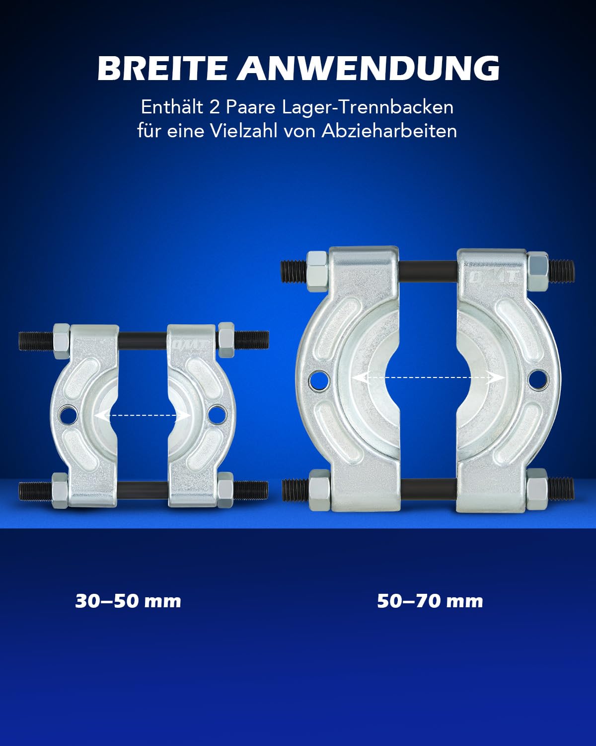Orion Motor Tech Lagerabzieher Set 5 Tonnen, Lager Trennmesser Satz mit Lagerabzieher 2" und 3", Radlager Abzieher Werkzeug Set für KFZ, Lager Trennvorrichtung Abziehvorrichtung Profi