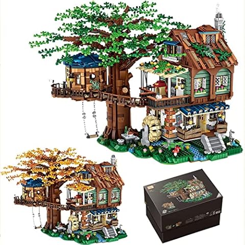 Chokoter Idea Tree House, Mini Blocks, 4761PCS Building Blocks for Adults, DIY Forest House Building Blocks Street View (Ideas Tree House) Cover