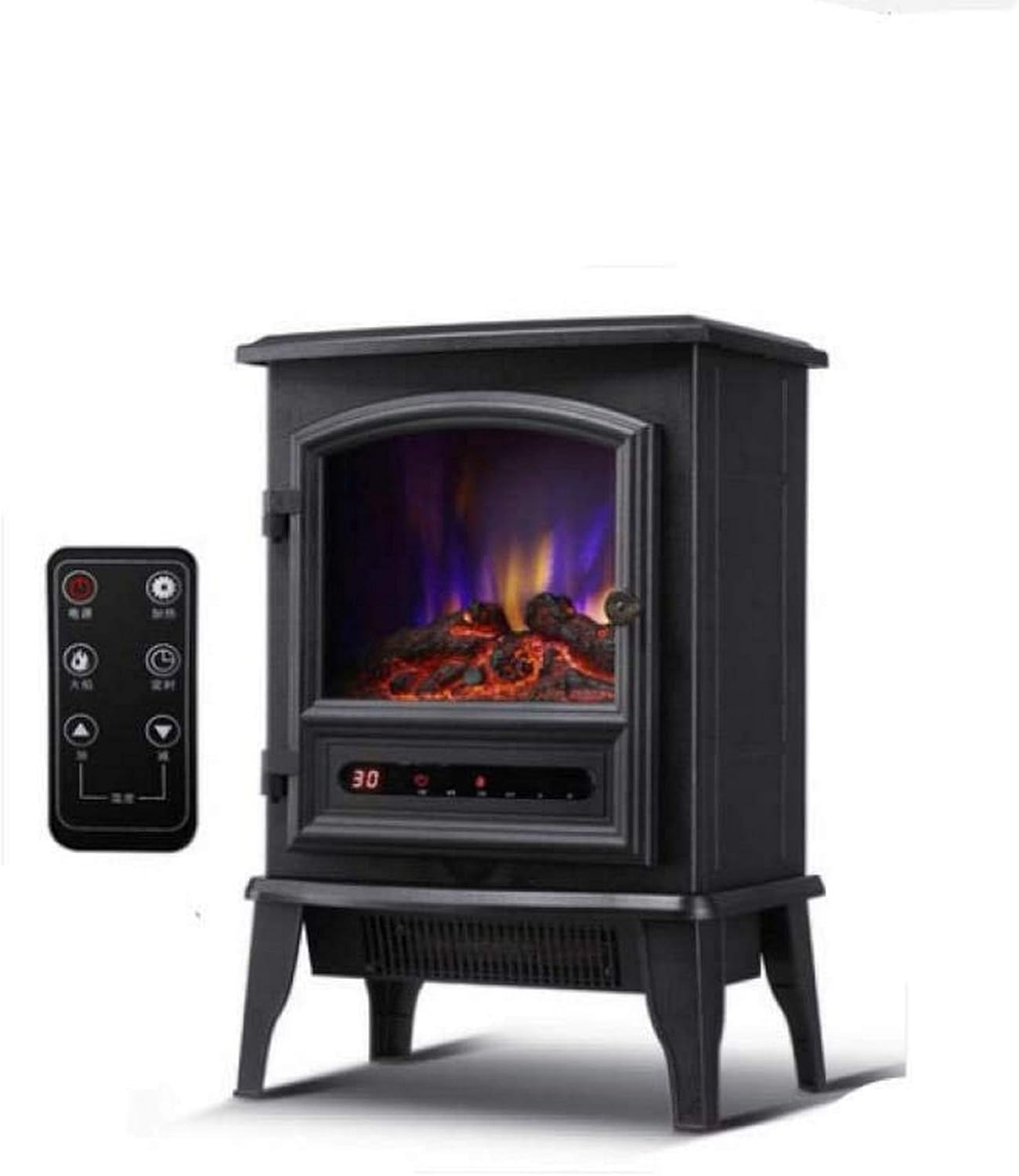 Electric Fireplace Flame Effect Electric Stove Electric Stove Portable Electric Fireplace with Realistic Flame Heater 3D Simulation Flame Fireplace Thermoelectric Heating Household Vision