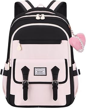 School Backpack for Teen Girls Bookbags Elementary High School Laptop Bags Women Travel Daypacks Black Small