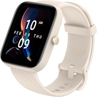 Relógio Inteligente Amazfit Bip 3 Pro, Ecrã a Cores Grandes de 1,69" l Duração da Bateria de 2 Semanas | 5 ATM Resistência à Água Sistemas de Posicionamento por Satélite | Medição da Saturação de Oxigénio no Sangue_White