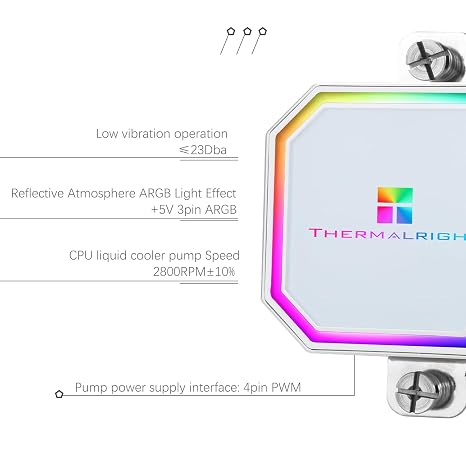 TR-Thermalright Frozen Prism 360 White ARGB Liquid CPU Cooler,360mm Aio Cooler,3x120mm PM Fan-2000RPM,for AM4/AM5,Intel LGA1851/1700/1150/1151