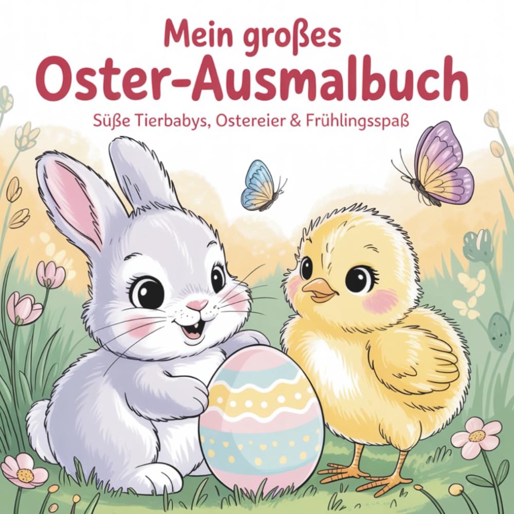 Mein großes Oster-Ausmalbuch: Süße Tierbabys, Ostereier & Frühlingsspaß