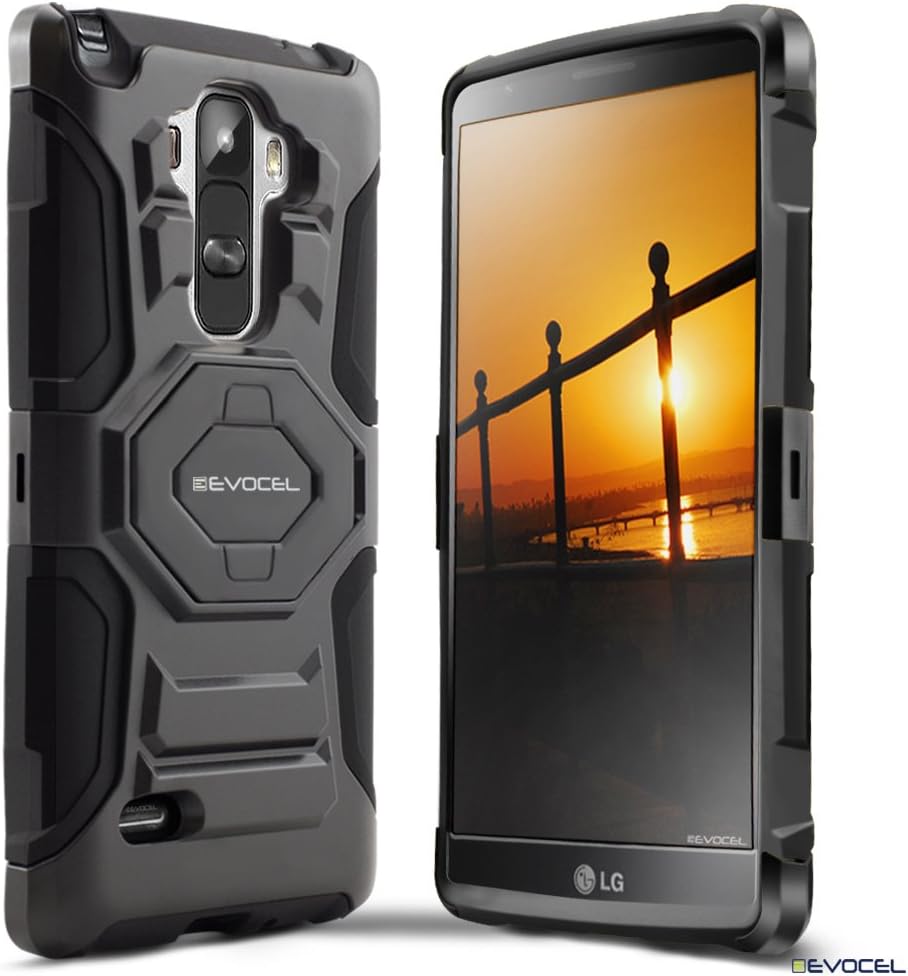 Evocel New Generation Series Phone Case Compatible with LG G Stylo with Belt Clip Holster and Kickstand, Black