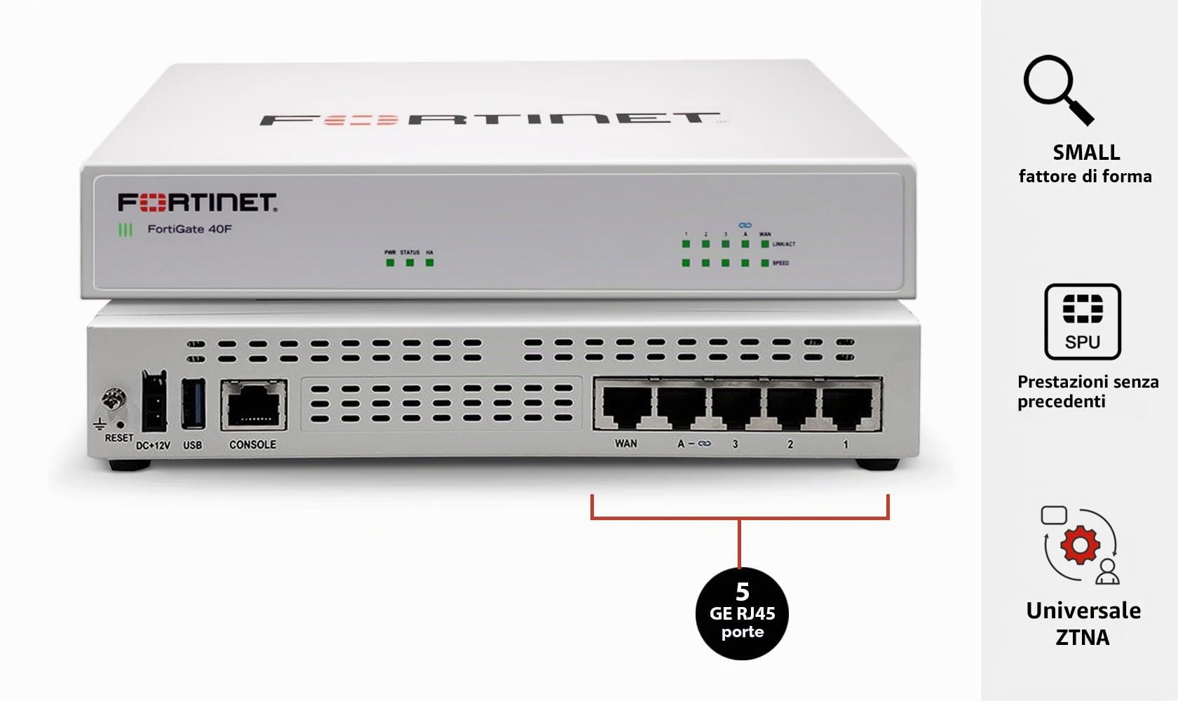 Fortinet FortiGate-40F pare-feux (matériel) Bureau 5000 Mbit/s