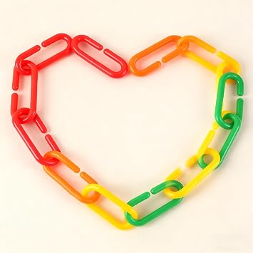 Plastic Clips Hooks Chain Link Baby Rings Rainbow Kids, 60 Pcs