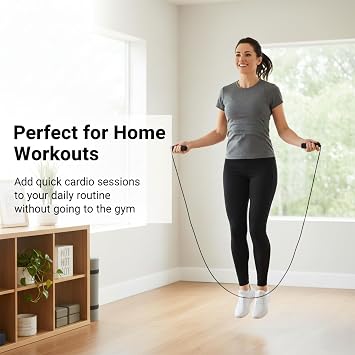 Jump Rope for Fitness, Adjustable Jump Rope for Men and Women, Exercise Rope for Adults, Cardio Training, Gym and Home Workouts