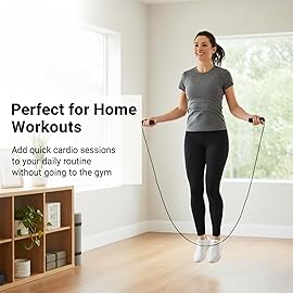 Jump Rope for Fitness - Adjustable PVC Exercise Rope with Tangle-Free Design & Comfortable Foam Handles, Ideal for Cardio, Home Workout & Training for Men, Women & Kids (Black) - XYLsports