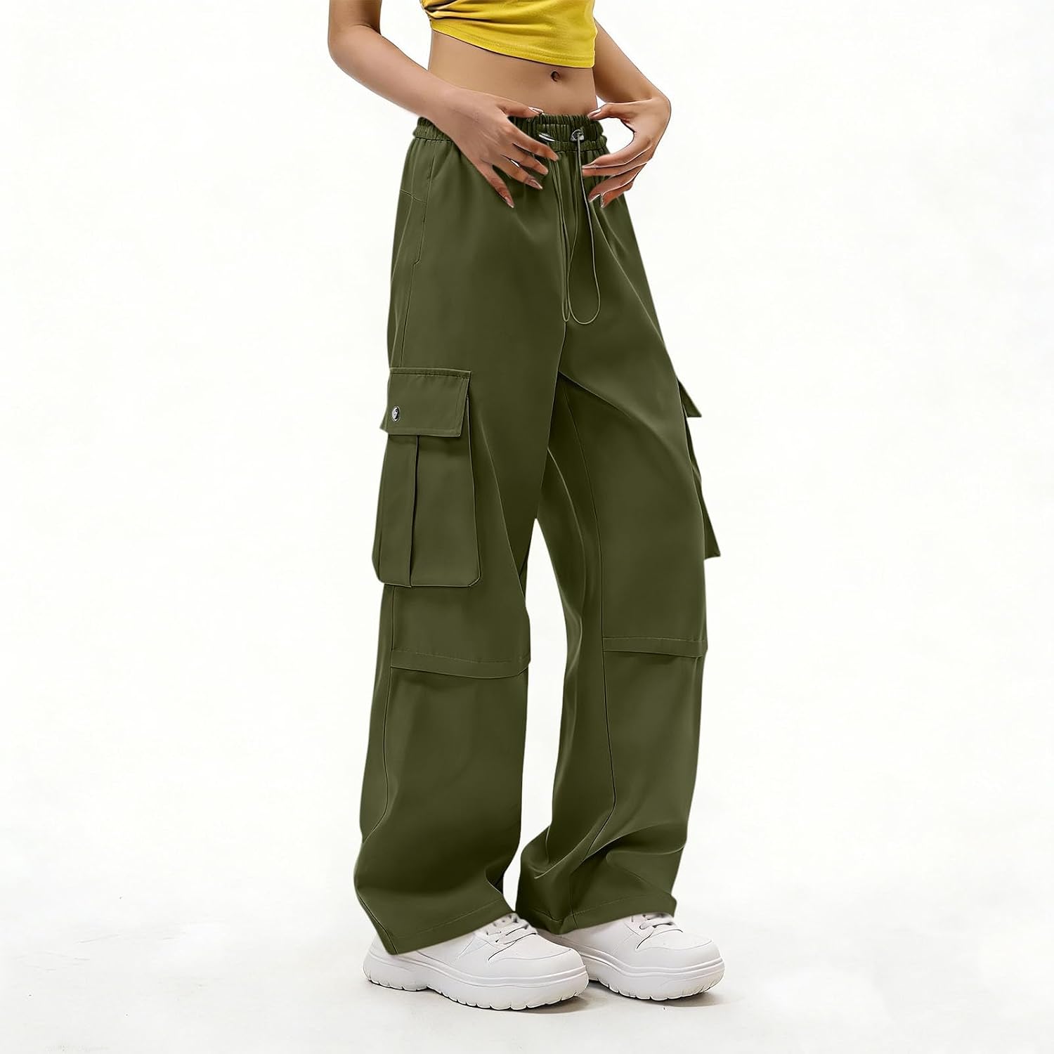 Cargo Pants for Women with Pockets High Waisted Lightweight Hiking Casual Streetwear Baggy Wide Leg Summer Pants