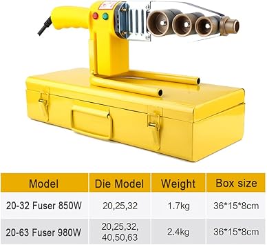 Plastic Pipe Welding Machine,(20-32mm/20-63mm) ppr Pipe Fusion Welder, Water Pipe Fusion Welding Machine, For Ppr Pe Pb Hdpe Pipe (340℃ Constant Temperature),#63