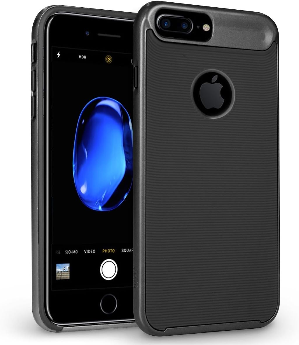ORZLY® iPhone 7 Plus Case, AirFrame for iPhone 7 Plus – Lightweight & Slim-Fit Protective Bumper Frame & Case for iPhone 7 Plus - Black on Black
