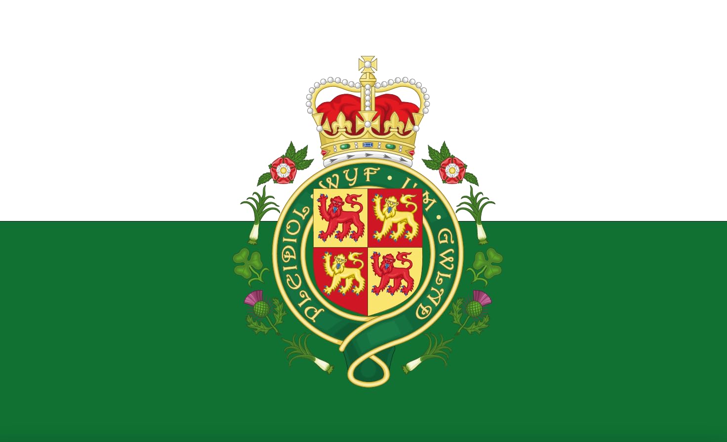Drapeau du Pays de Galles avec armoiries royales en tissu résistant pour mât et bateau 120x80