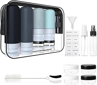 Ikeoat 18 Pack Travel Bottles Set - TSA Approved Leak Proof Silicone Squeezable Containers for Toiletries