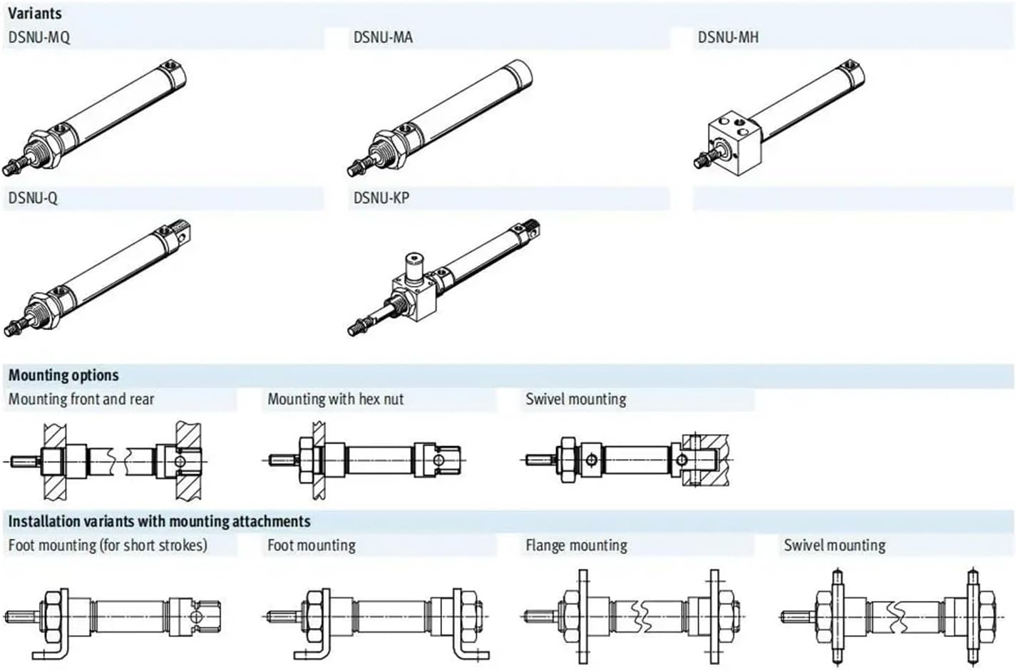 Round mini Stainless Steel air Pneumatic Cylinder DSNU-20 25 Stroke 10-200mm DSNU-20-20-P-A(-10-P-A,DSNU-20)
