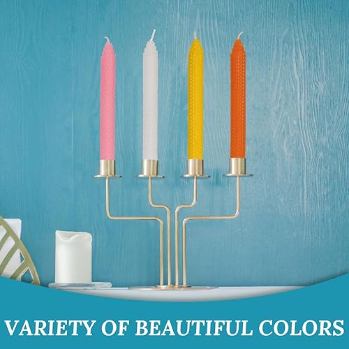 Miniatura 4 de 14 velas cónicas de cera de abeja hechas a mano, velas de cera coloridas sin goteo de 8 pulgadas, velas de panal enrolladas a mano para decoración