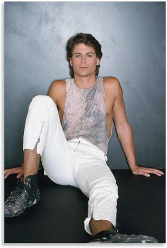 Póster de Rob Lowe de actores masculinos estadounidenses vintage, póster de arte de pared, lienzo con pergaminos, pintura, imagen, decoración de