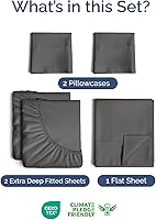 Vista 348 de Extra Deep Pocket Split King Sheets - 5 Piece Breathable & Cooling Bed Sheets - Hotel Luxury Bed Sheet Set - Soft, Wrinkle Free & Comfy - Easily