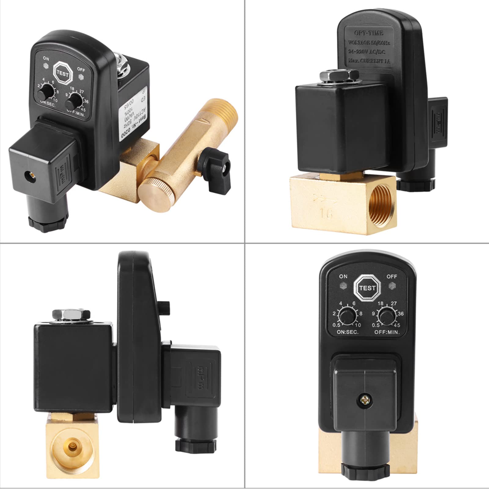 Válvula de drenaje de tiempo - G1/2 DN15 Válvula de drenaje temporal electrónica automática para la gestión del condensado del compresor de aire(230V)