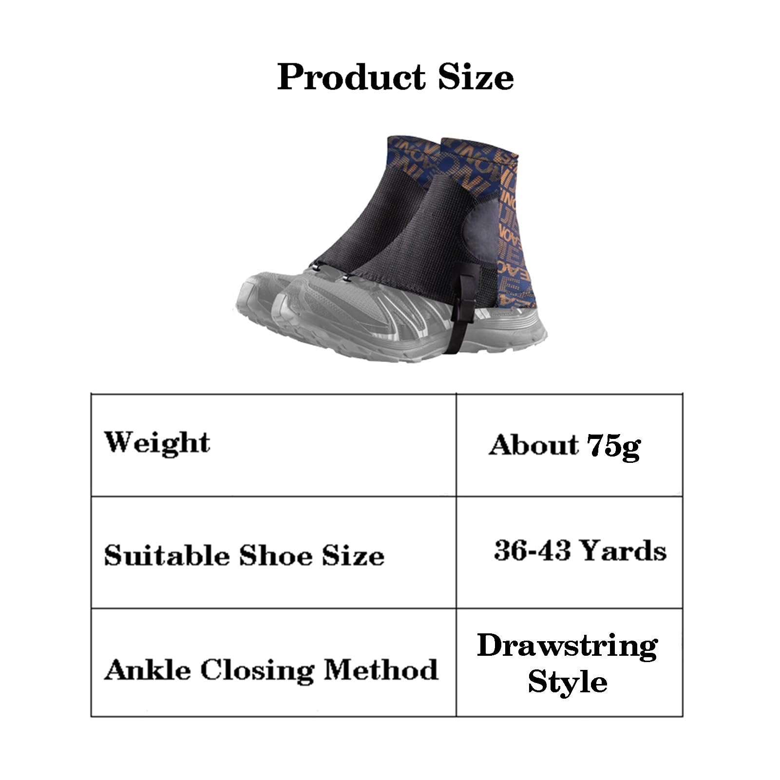 Guêtres De Jambe, Guêtres De Chaussures Légères Réglables, Bottes De Guêtres De Serpent Respirantes, Tissu en Polyester for l'escalade en Plein Air, La Randonnée, Les Voyages, Etc.
