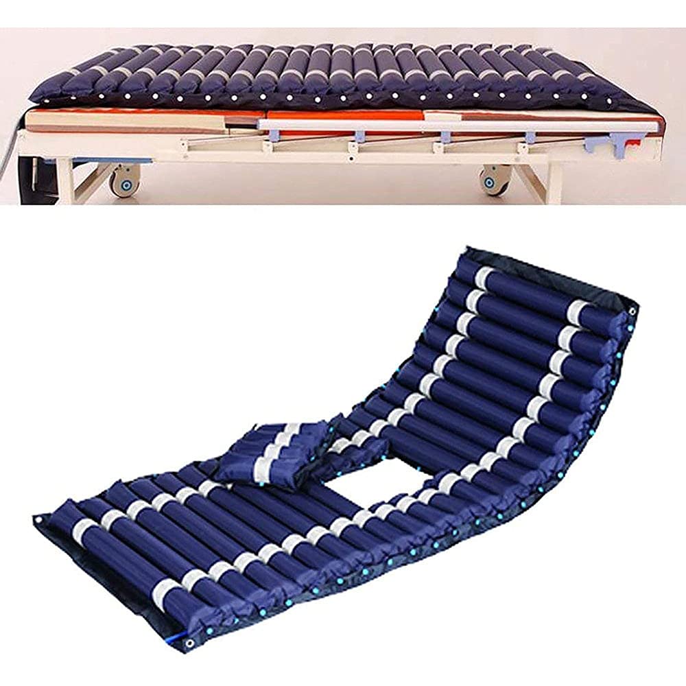 Colchón de Aire a presión para úlceras por presión, con sobrecolchón con Orificio y Almohadilla para Cama de Hospital, prevención de úlceras y Tratamiento para postración con Bomba