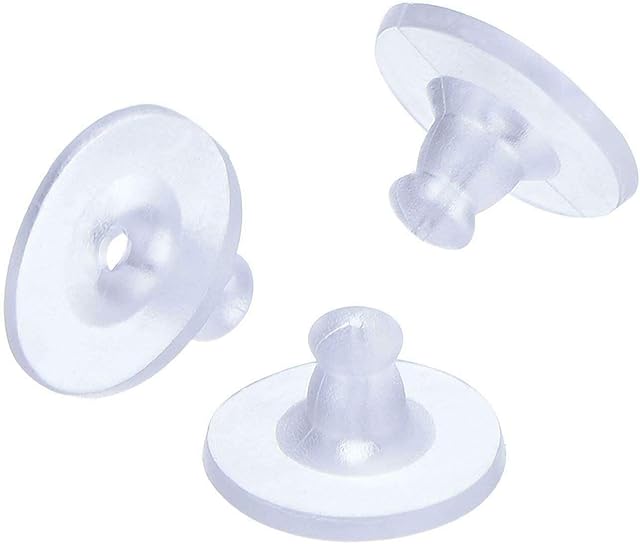 20xNamgiy Rubber Earring Backs Stud Backs Plastic Earring Clasps Safety Backs Clutch for Jewellery-Making Accessories 0.12cm