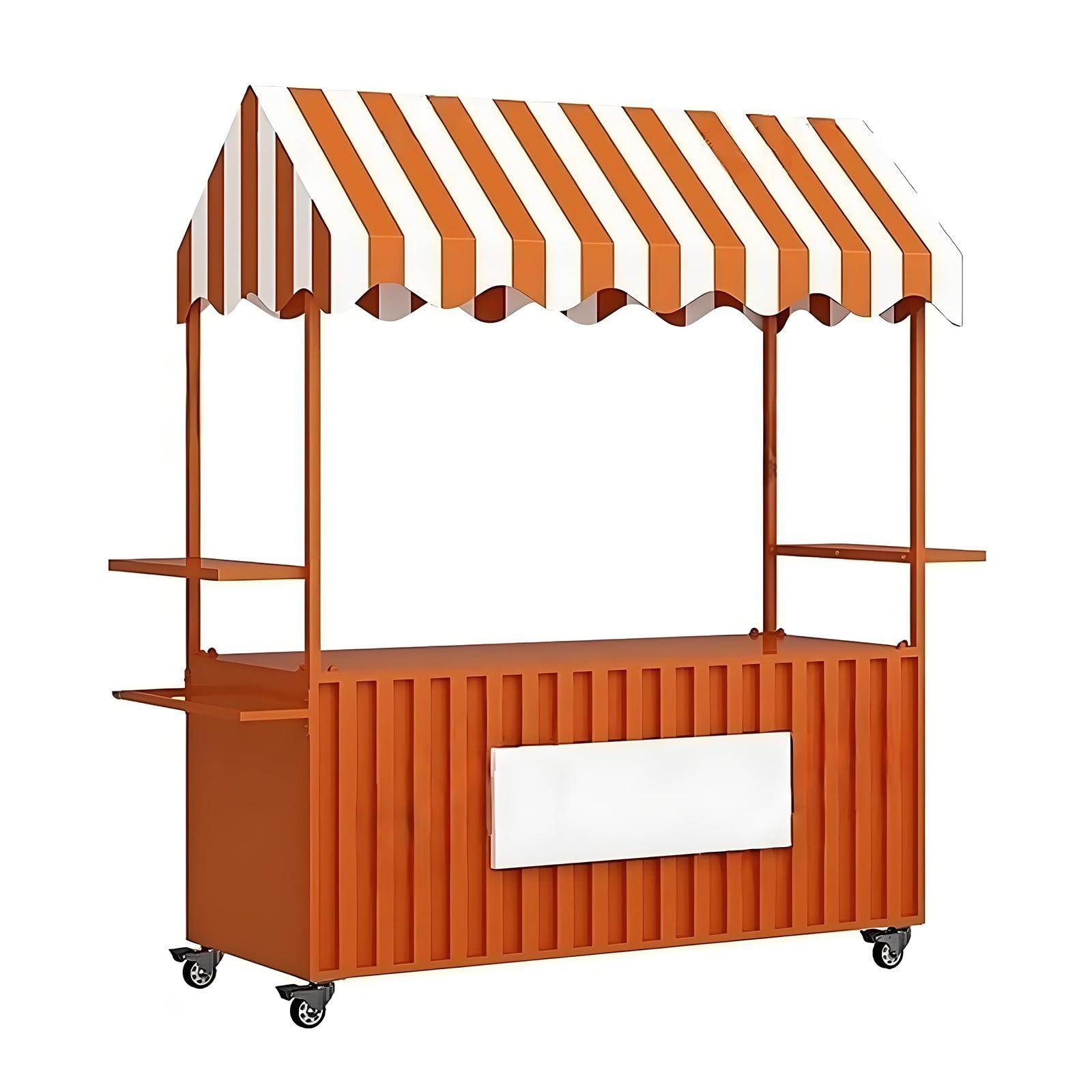 le Carrello alimentare con baldacchino a righe Street Food Vendor Stand per mercati e festival Bancarella portatile all'aperto