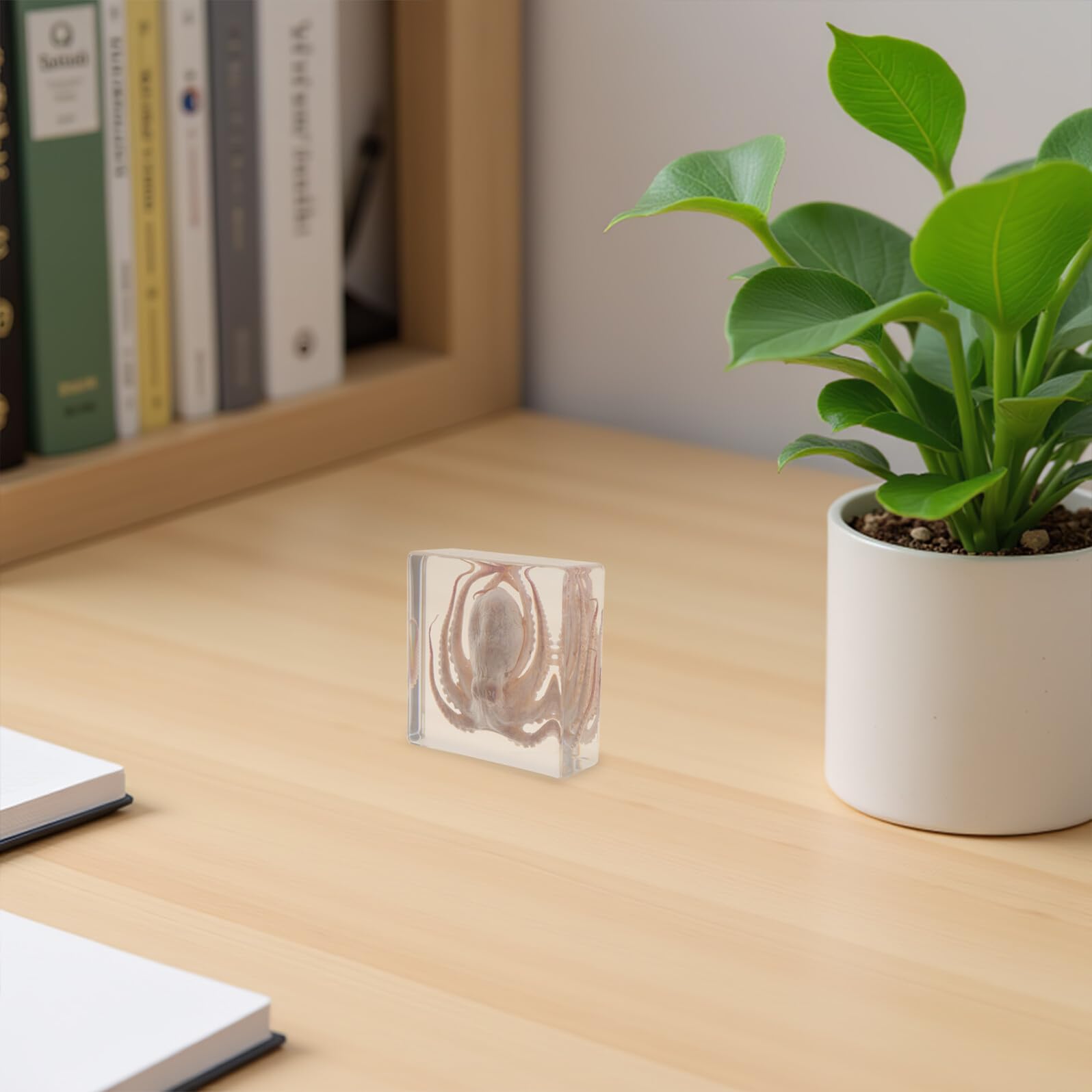 Specimen Design Creativo di Polpo in Resina per Educazione Scientifica e Aspetto Realistico 3" X 3" Decorazione da Scrivania per Ufficio e Collezione