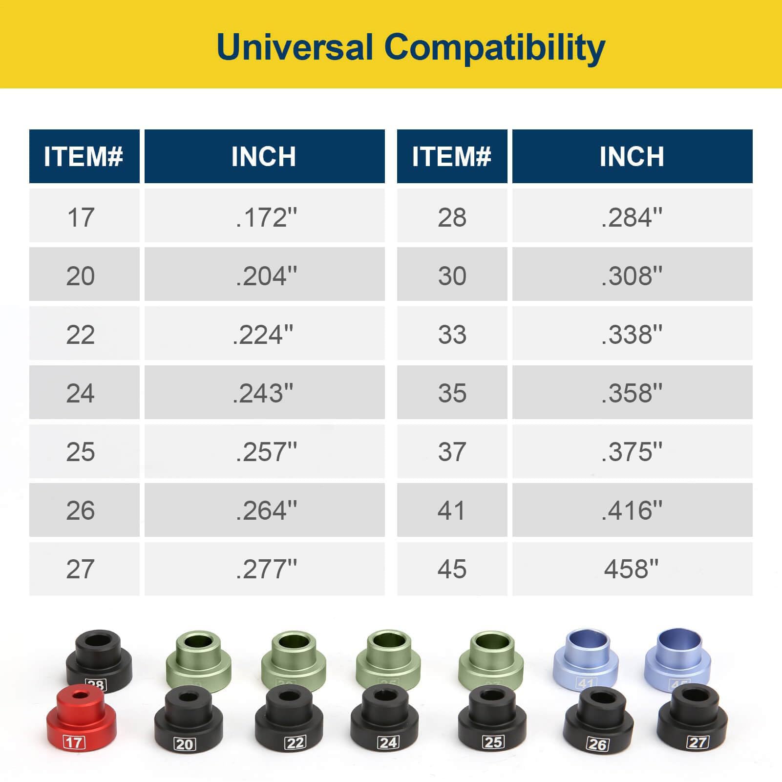 Kit comparateur de balles : jauge de précision de l'espace de tête, outil de mesure de recharge, appareil de mesure de munitions, arme à feu avec 14 inserts et 6 douilles | Kit comp