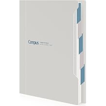 KOKUYO Refillable Spiral Notebook with Dividers & Tabs, B5 Hardcover 5 Subject Notebook Binder for Work, 100 Sheets, 6mm Dot Ruled, Campus Refillable Business Binder for School Note Taking, White