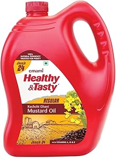 Emami Healthy and Tasty Regular Kachchi Ghani Mustard Oil 4.125kg Jar
