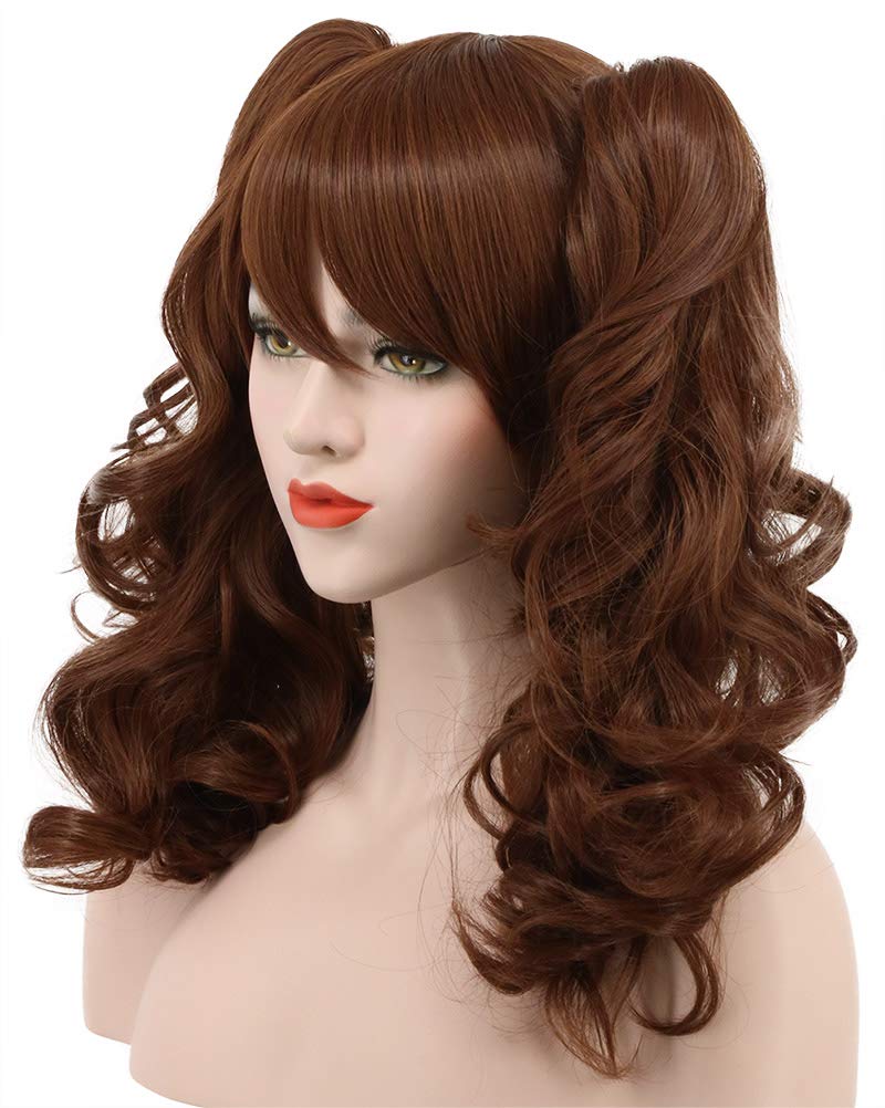 karlery Adult Women's Long Ponytail Brown Wig Lolita Clip In Thick Claw Drawstring Halloween Costume Pigtail Wig Anime Cosplay Wig
