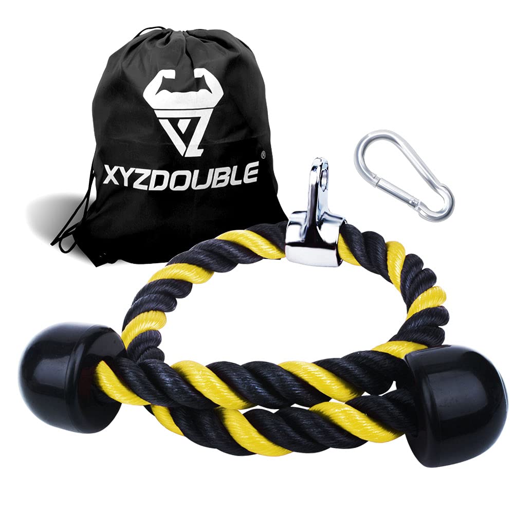 Wenxiaw Corde Triceps,Corde Biceps Câble,Corde à Triceps Avec Poignée Double Antidérapante,Corde Biceps Câble Pour Musculation Dorsal,Gym Ou Maison,Corde De Traction Entraînement Pull Down Nylon Rope