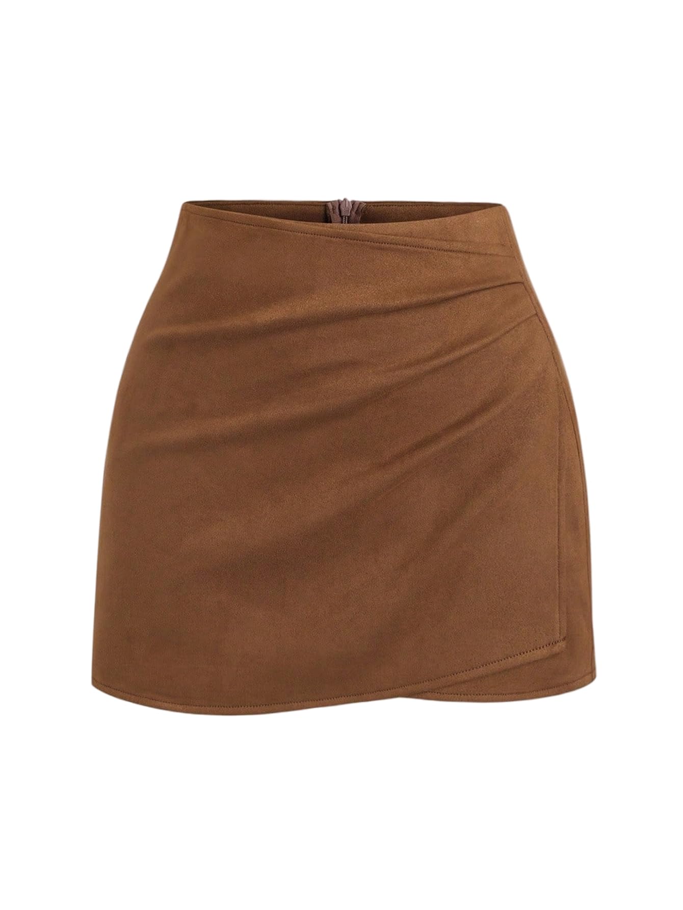 SweatyRocks Womens Wrap Low Waisted Mini Skirt Casual Ruched Asymmetrical Business Skirts