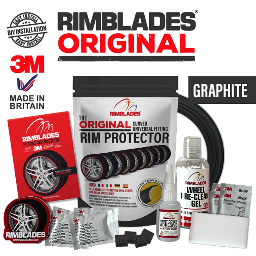 Aroba Rimblades Original GRAPHITE NEU 2024 universal FELGENSCHUTZ & STYLING Felgenschutzring Alu Felgen Ringe Felgenrandaufkleber Felgenstyling Felgenhornschutz Rim Protector Ringz