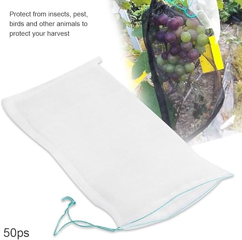 Miniatura 6 de Bolsas de protección de frutas de 6 x 10 pulgadas, bolsas de malla de nailon, bolsas de barrera para plantas de jardín, frutas, flores, proteger con